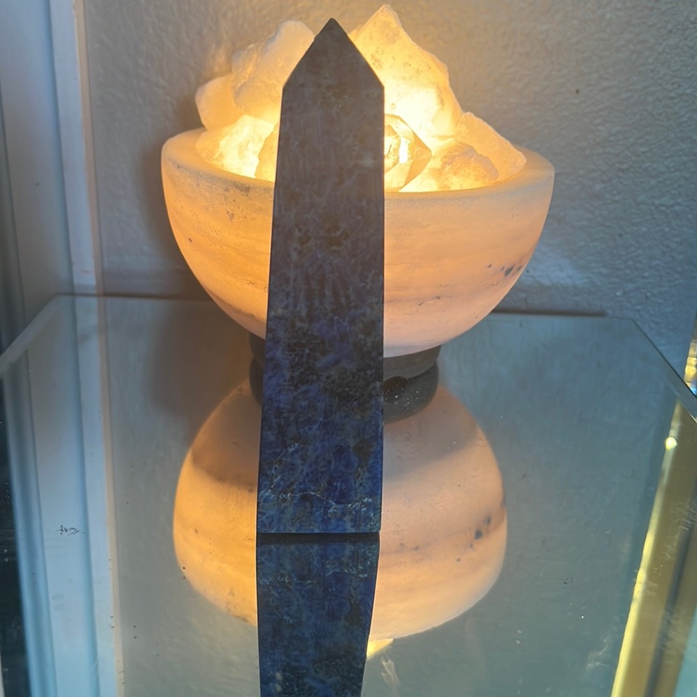 Sodalite Stone Crystal Tower.  Third Eye Chakra. 6 inches Tall. Reiki Wicca 🔮